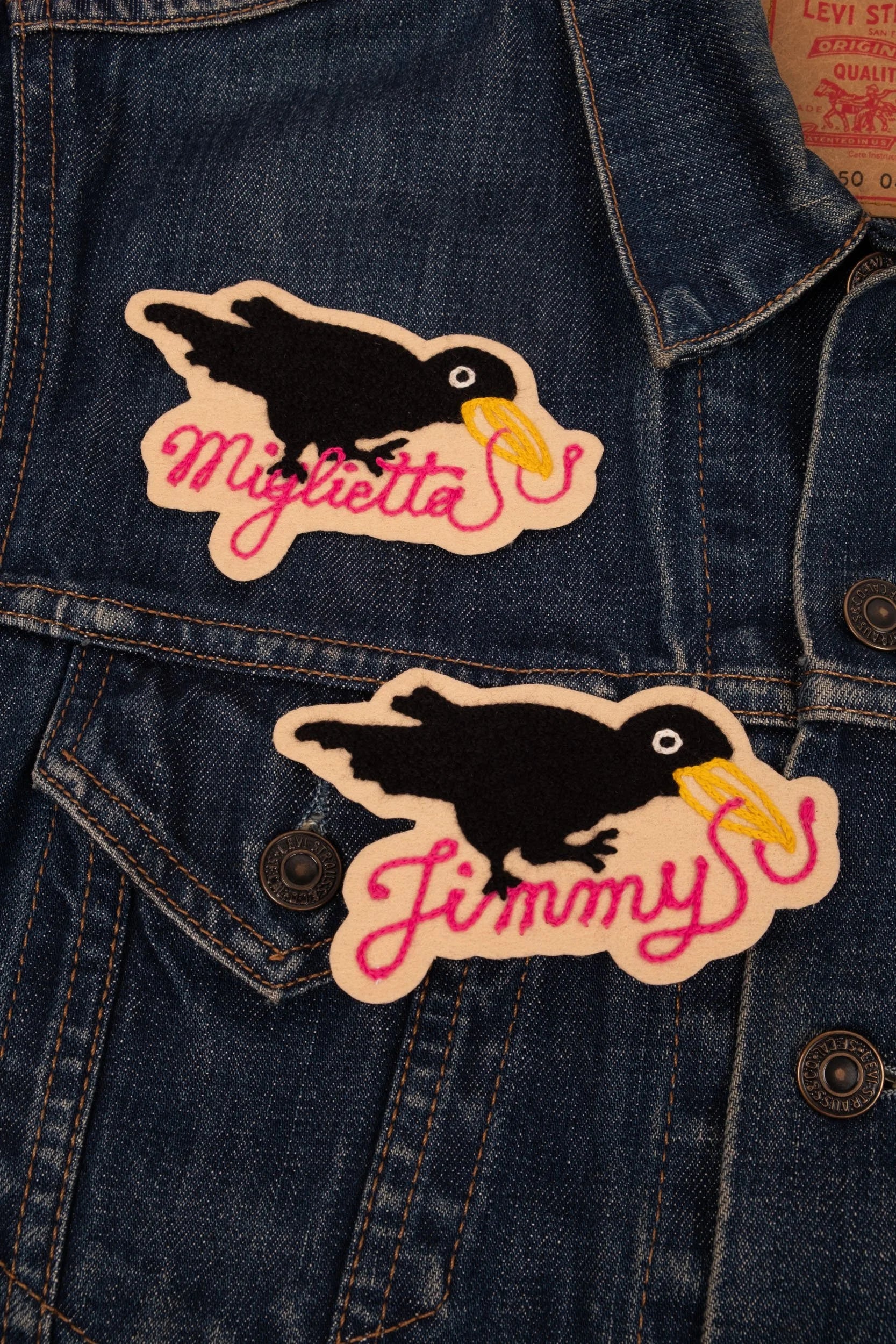 Wiggly-worm Catching Crow - Customisable Patch
