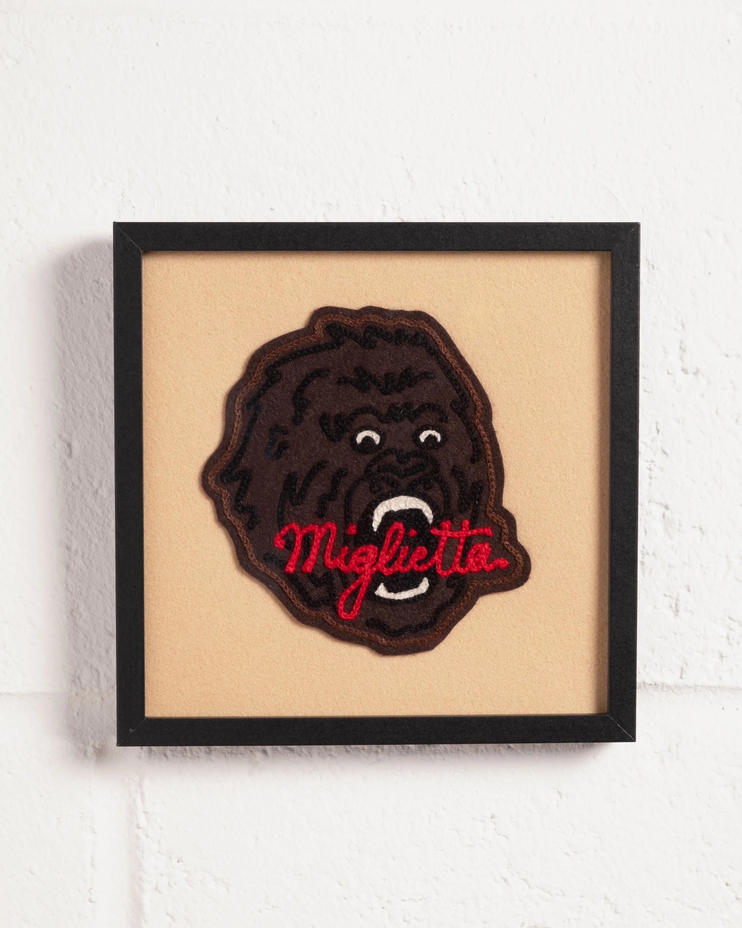 Sasquatch (Brown) - Customisable Framed Embroidery
