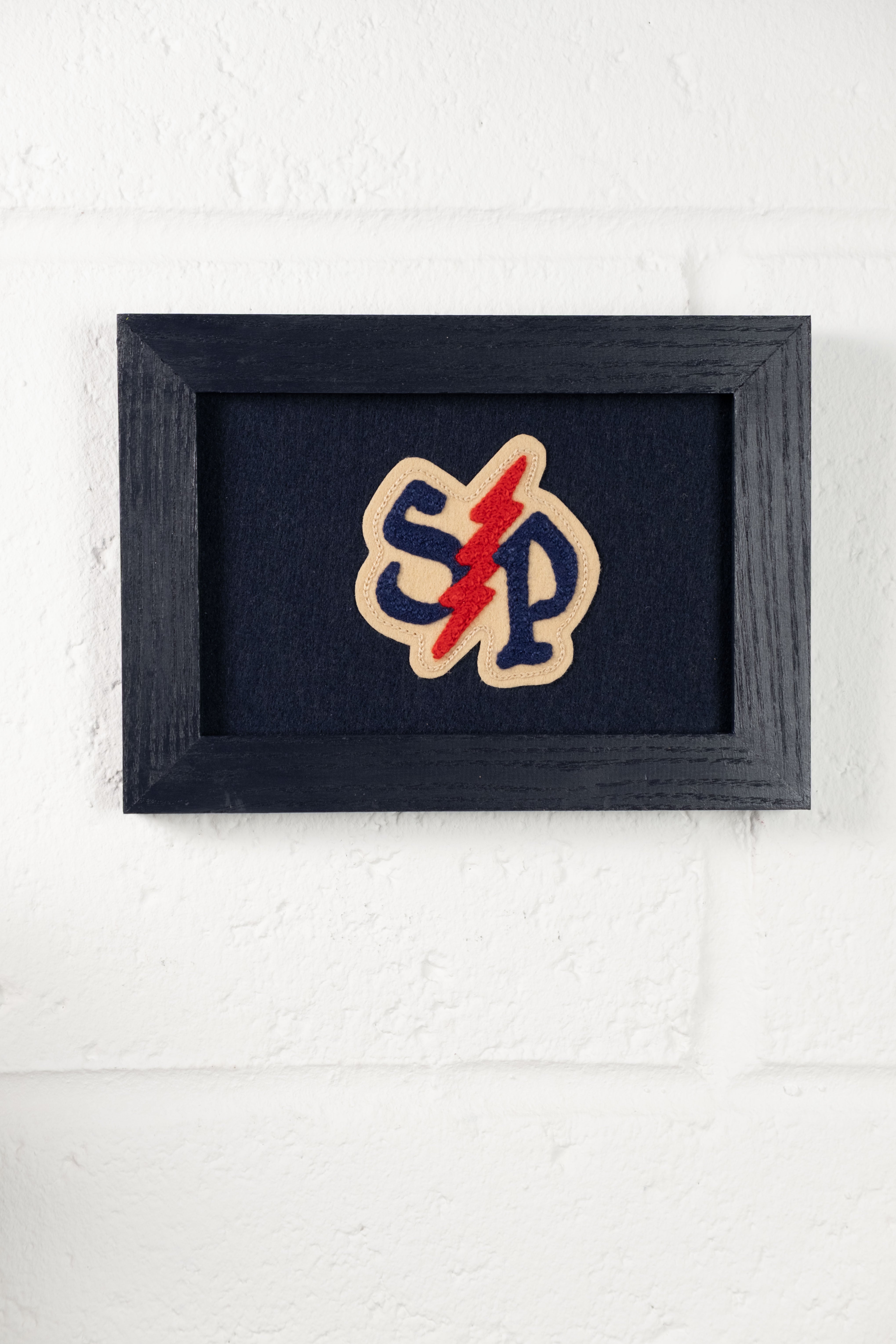 Lightning Bolt Initials – Customisable – Framed Embroidery