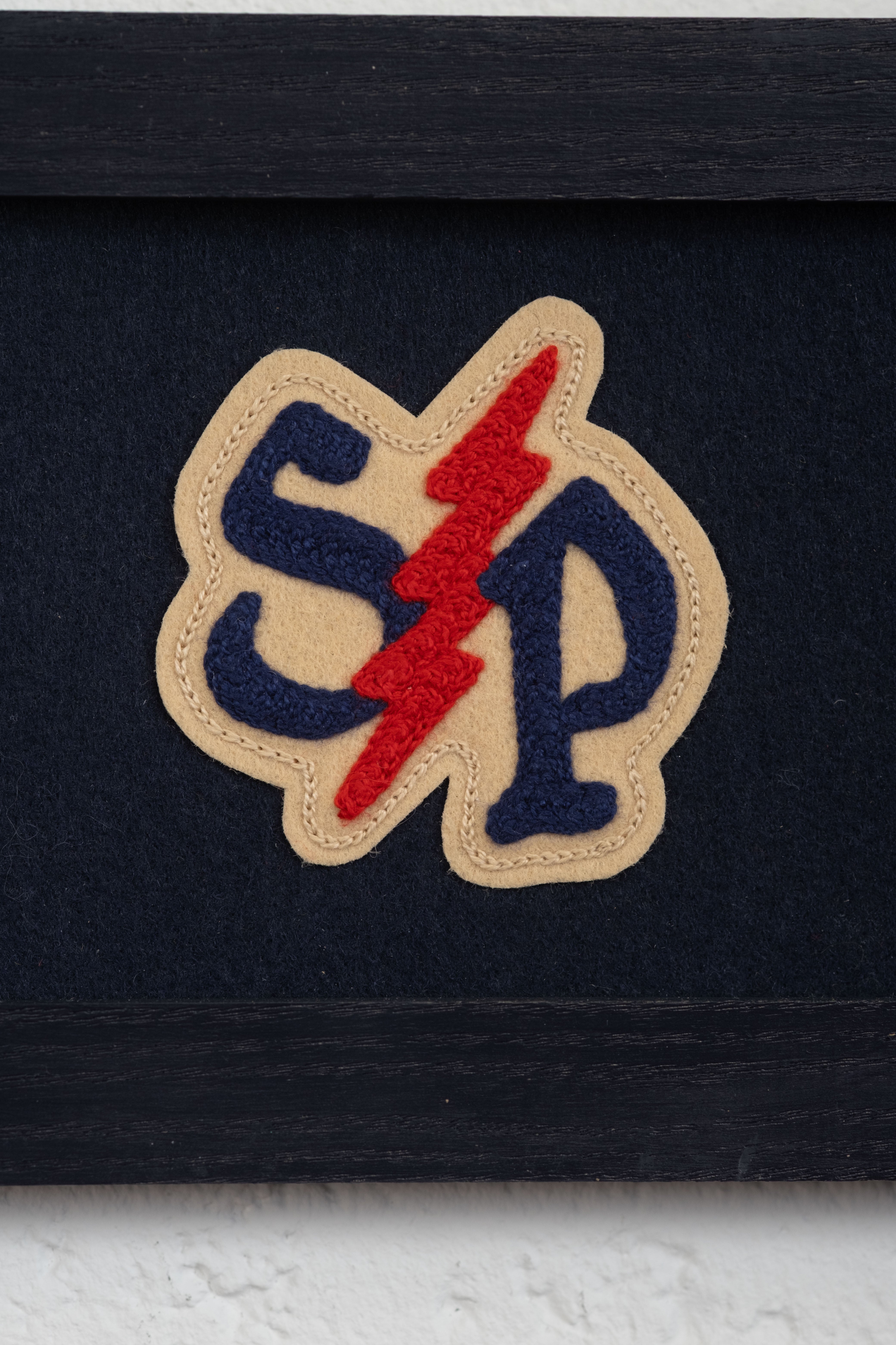 Lightning Bolt Initials – Customisable – Framed Embroidery