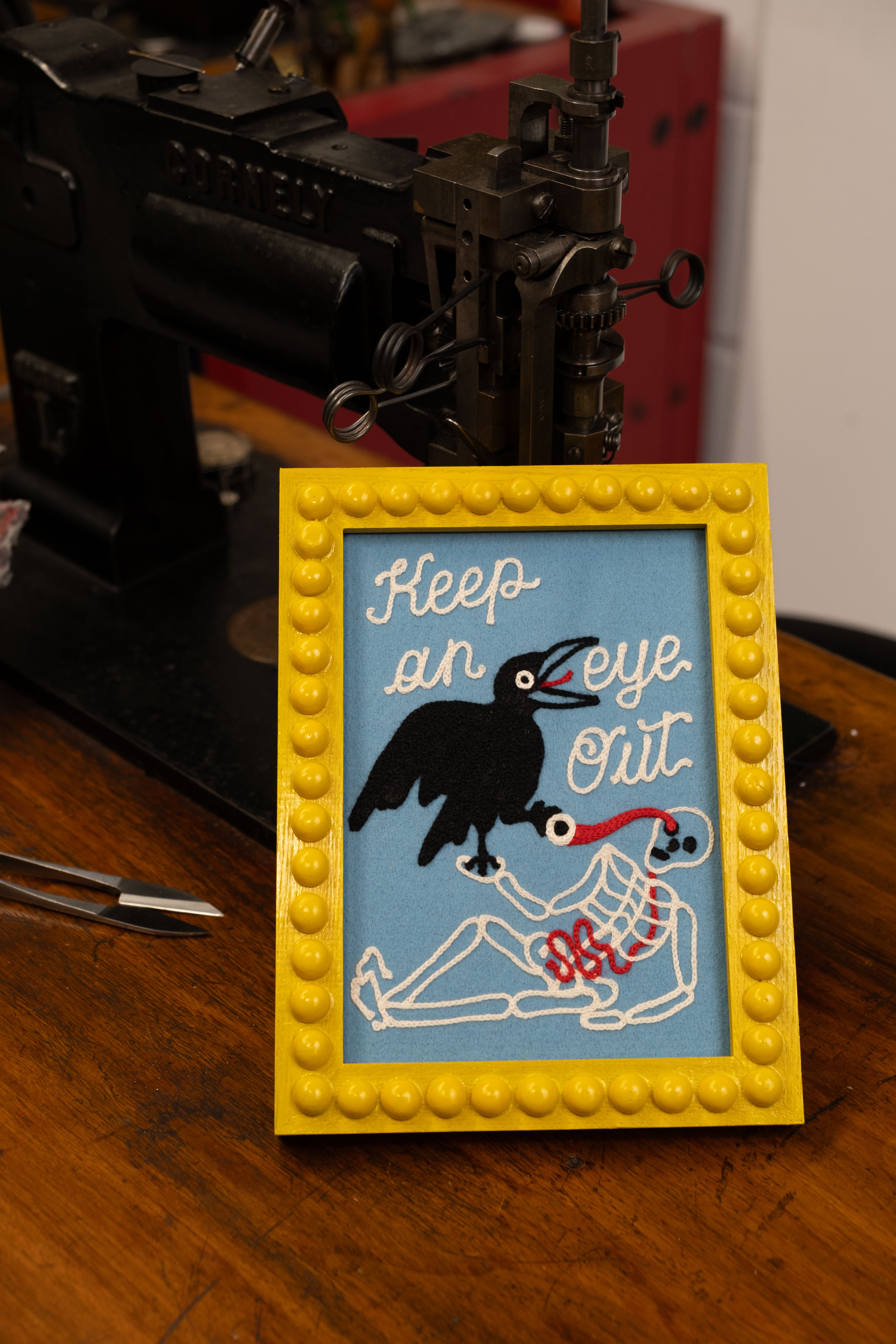 Keep An Eye Out - Framed Embroidery