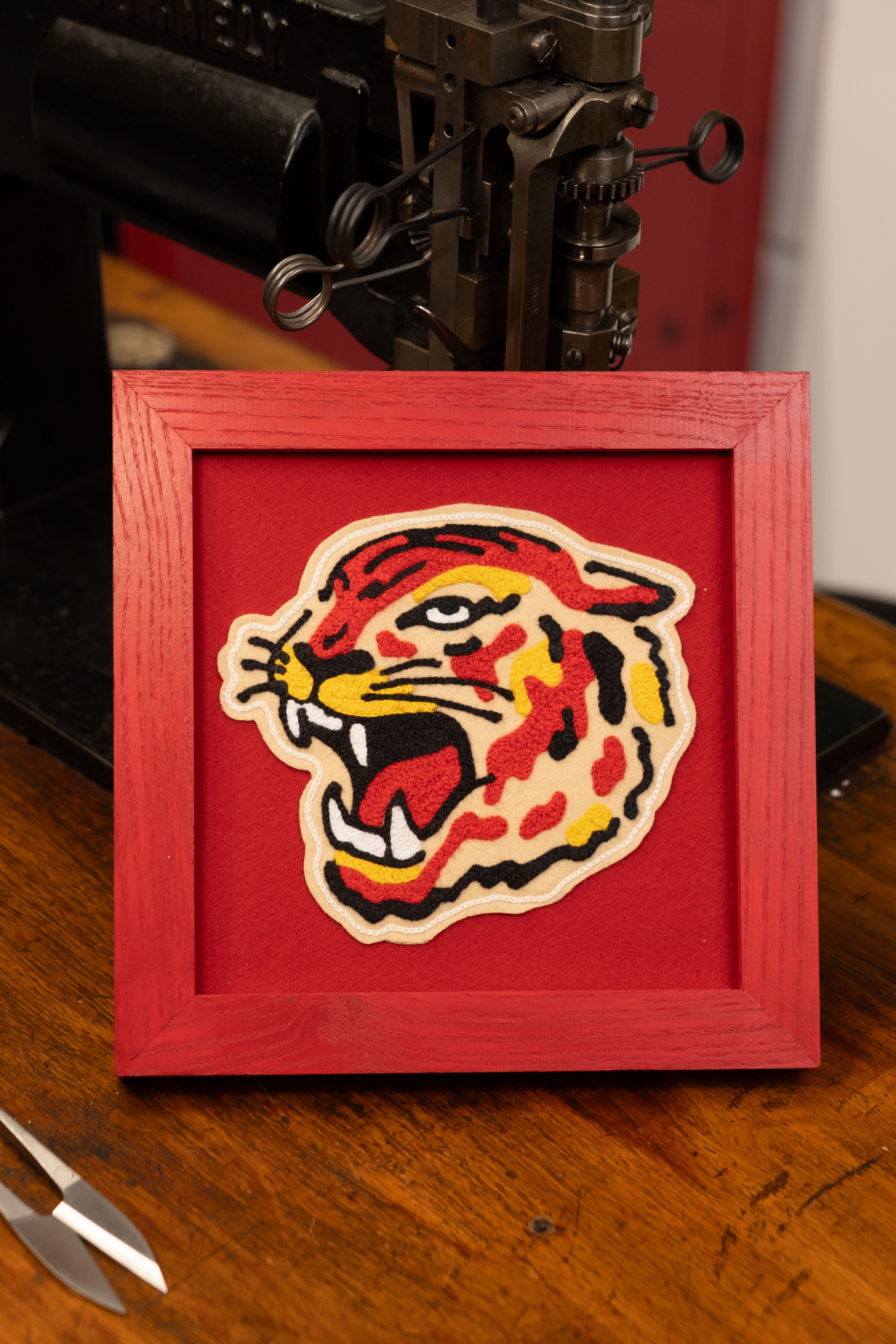 Tiger Face - Framed Embroidery