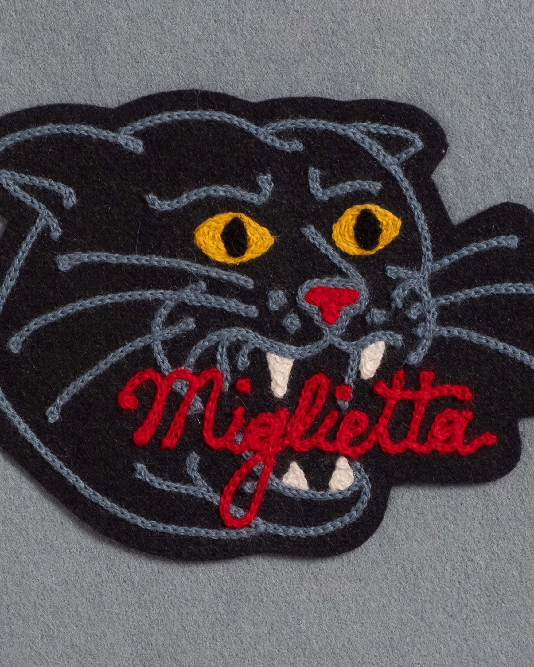 Panther (Black) - Customisable Framed Embroidery