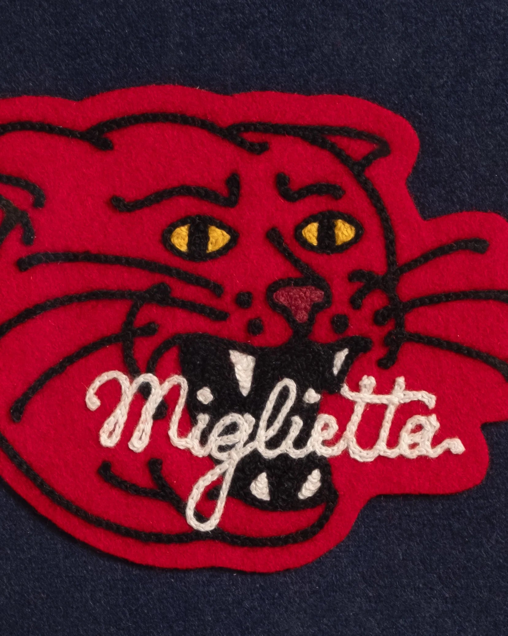 Panther (Red) - Customisable Framed Embroidery