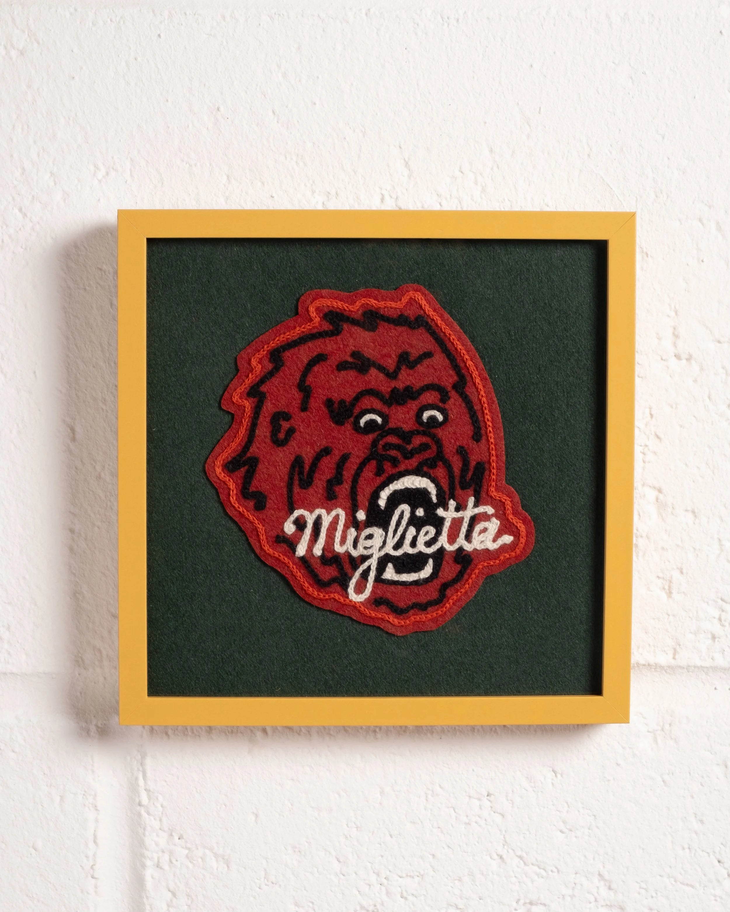 Sasquatch (Orange) - Customisable Framed Embroidery
